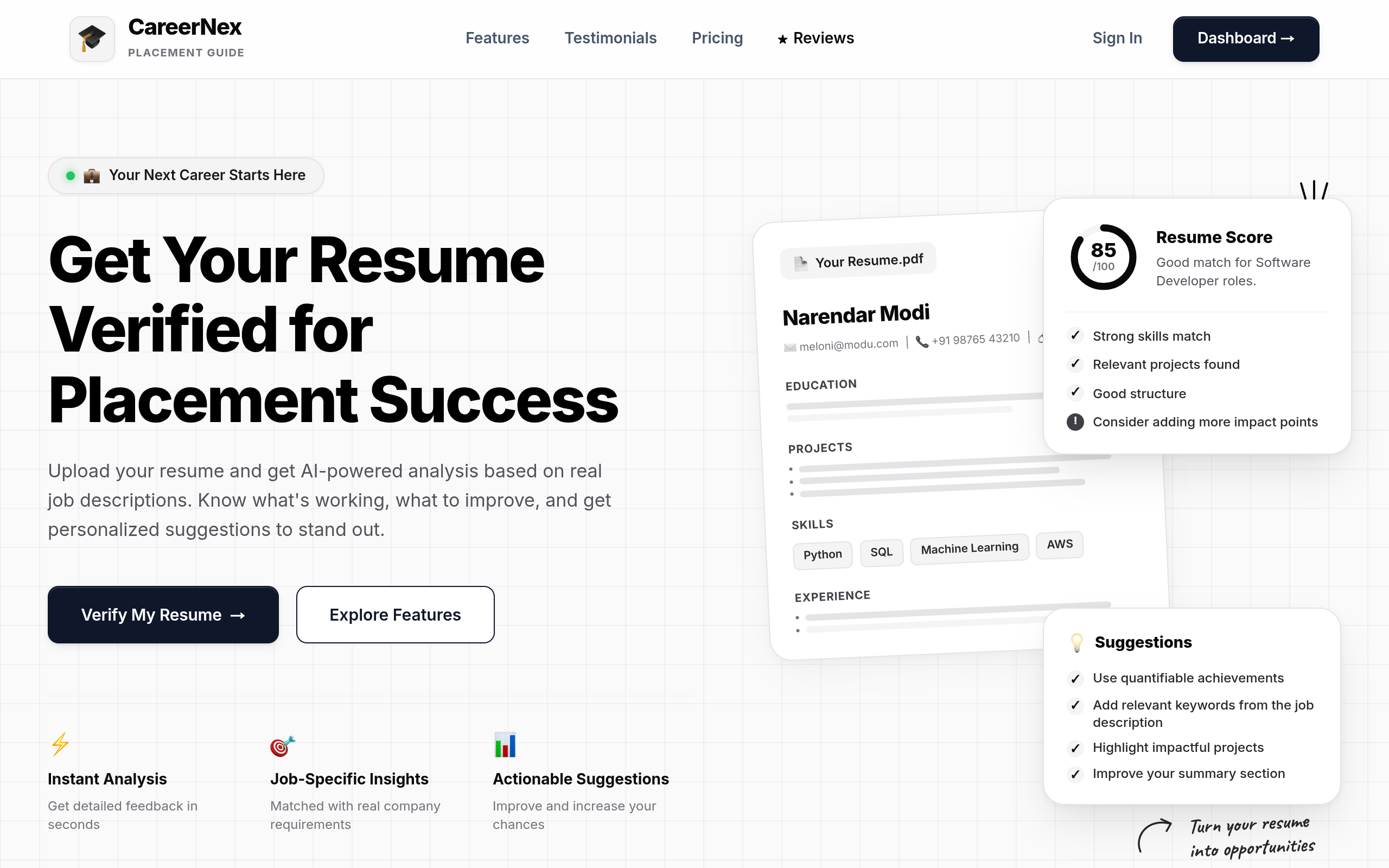 CareerNex Placement Platform Preview